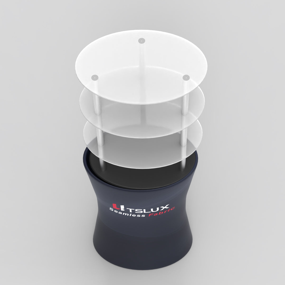 Oval Display stand with shelving