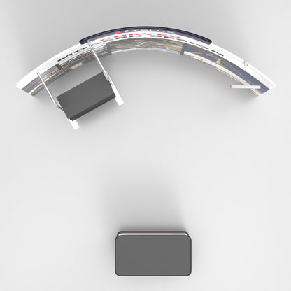 10' C-Shaped Tension Fabric Booths - Tube Shelf