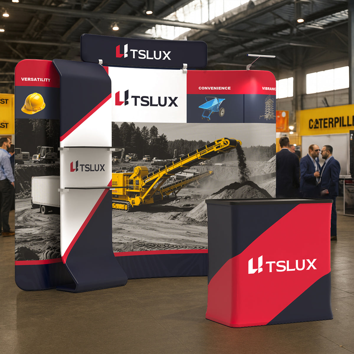 10' Curved Tension Fabric Booths - Curved Shelf
