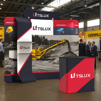 10' Curved Tension Fabric Booths - Curved Shelf