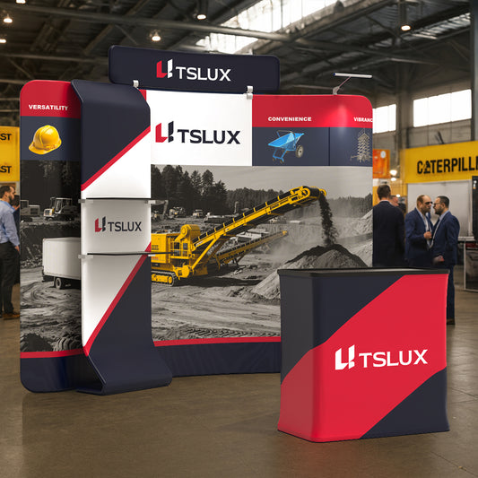 10' Curved Tension Fabric Booths - Curved Shelf