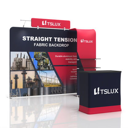 10' Straight Tension Fabric Booths - Arch Shelf