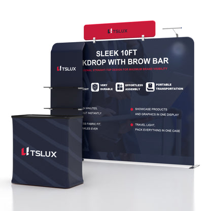 10' Straight Tension Fabric Booths - Curved Shelf