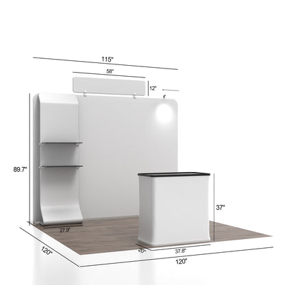 10' Straight Tension Fabric Booths - Curved Shelf