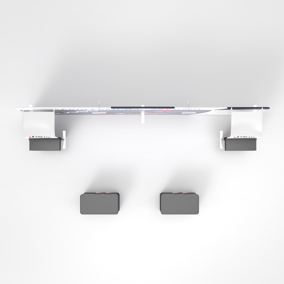20' Straight Tension Fabric Booths - Arch Shelf
