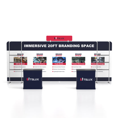 20' Straight Tension Fabric Booths - Tube Shelf