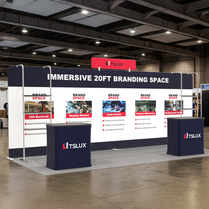 20' Straight Tension Fabric Booths - Tube Shelf