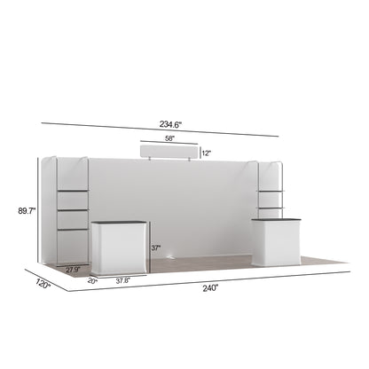 20' Straight Tension Fabric Booths - Tube Shelf