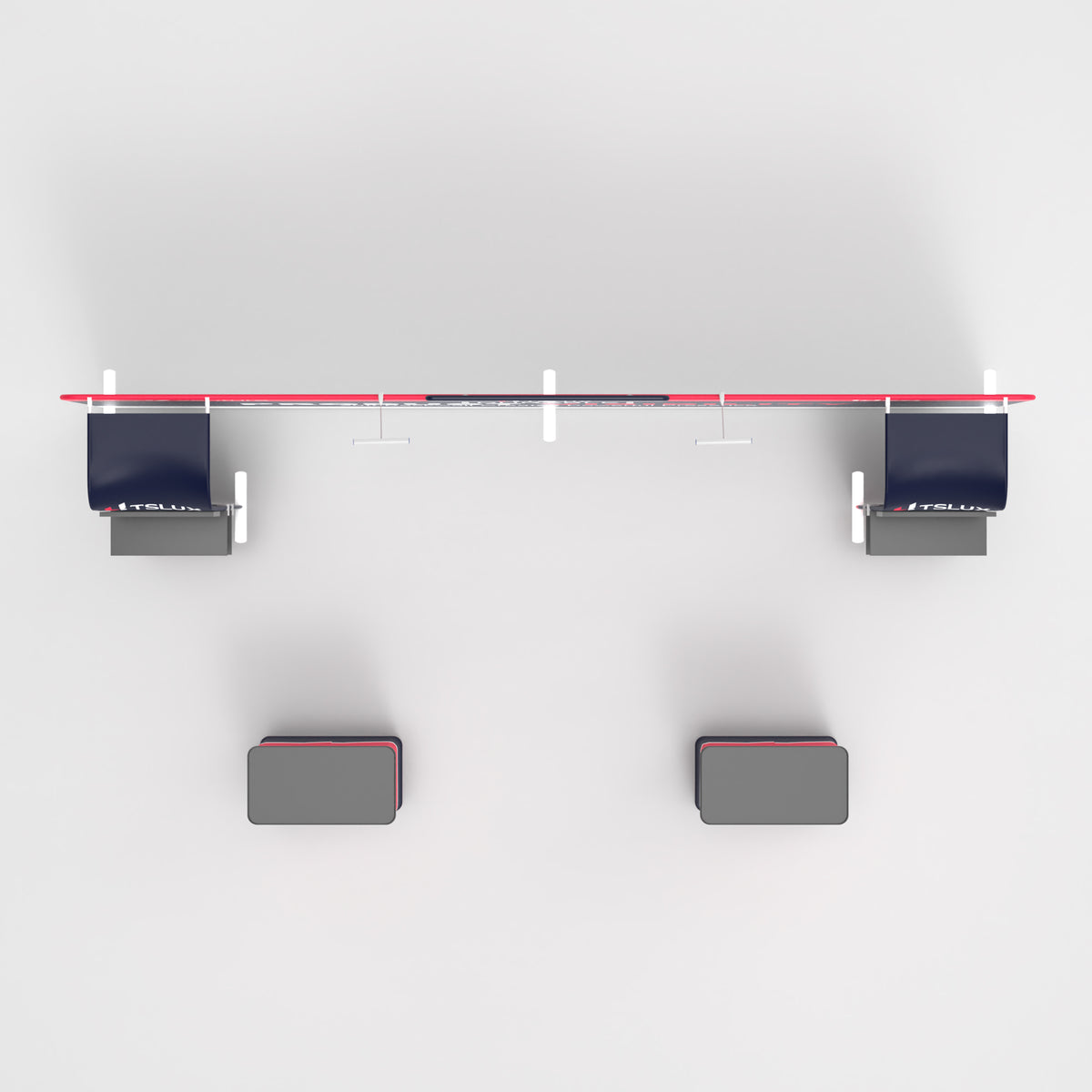 20' Straight Tension Fabric Media Booths - Narrow Arch