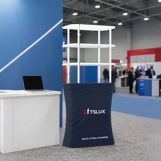 Rectangular Display stand with shelving